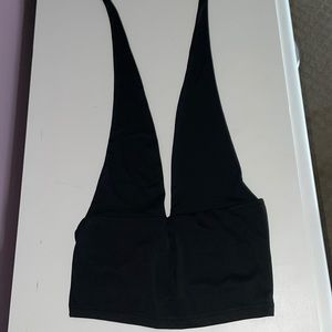Black Tie Back Crop Top